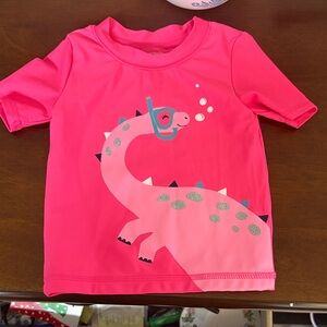 Carter's Bright Pink Dinosaur Rashguard